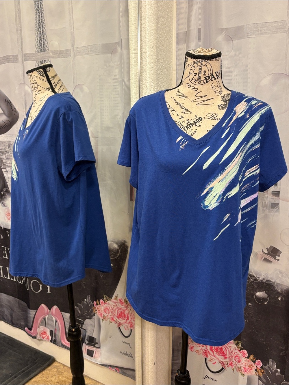 Women's Tek Gear, Essential Gear Blue Graphic T-shirt